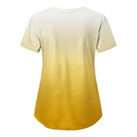 Ženski vrhovi bluza Grafički otisci kratkih rukava Radna odjeća Dame Ljeto V-izrez Modni žuti s
