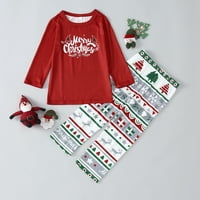 Božićni ispisani roditelj-dečji dugi rukav Ležerne prilike Pajamas postavio je kućnu odjeću