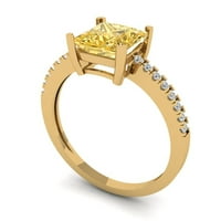 1. CT sjajna princeza Clear Simulirani dijamant 18k žuti zlatni pasijans sa Accentima prsten sz 6