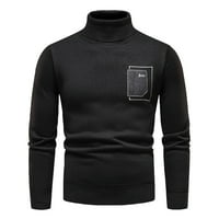 Sngxgn mens crewneck pulover džemper rebrasti plemit Slim Fit Muške džempere, crna, veličina XL