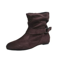 Welliumy Ženske čizme Side zip casual cipele kopče zimsko čizma hodanje fau antilop srednje tele tamno