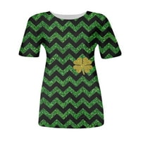 Ženske modne košulje Comfy Raglan Bluuses Dnevna odjeća St.Patrick za djevojčice kratkih rukava djetelina The Print Tops Crewneck majica zelena l