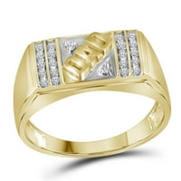10k žuto zlato okruglo Diamond Tata otac prsten CTTW