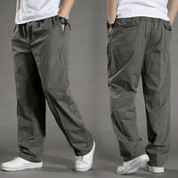 DroolingDog Radne pantalone za muškarce Pocket Modni labavi za mršavljenje širine nogu zelene ravno