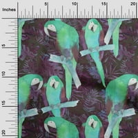 Onuone pamučna svila zelena tkanina papagaj, monstera odlazi i cvjetna haljina materijal tkanina za