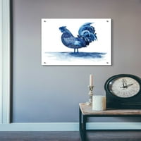 Epic Art 'Cobalt Farm Animals IV' by Grace Popp, akril zidni staklo, 24 x24