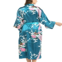 Žene meke baggy ogrtač dame labave pidžame V izrez kuća nosi kimono lagane haljine Lake blue xl