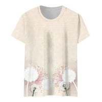 Žene Ljetne bluze Ženski okrugli dekolte Kratki rukav Pulover Tunic Top modne ležerne tiskane majice