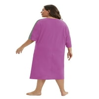 Sunsent ženska noći labava labava rukav za spavanje izrez za kraljevsku majicu Soft pidžama udobna za