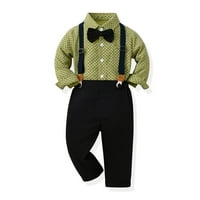 Durtebeua Baby Boy Fall Outfits Dugi rukav Striped Bodysuit ROMper čvrste hlače Jesen zimske odjeće 0 meseci