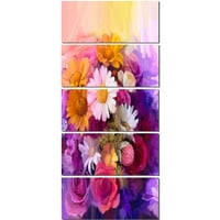 Dizajnerska umjetnost 'Šareni buket različitih cvjetova' Ispis na zamotanom platnu