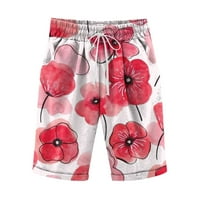 Žene cvjetni print ljeti visokog stiska otisaka plus veličine kratke hlače na plaži pamučne posteljine