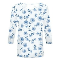 Žene ljetne vrhove ruhove casual bluza cvjetna ženska majica posade bijela m