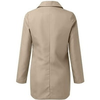 Ženske jakne za draped LEALEL Business Casual Plain Boja dugih rukava Blazer Plus Veličina otvorenog