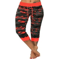 Beiwei Ženski blok u boji Ljeto Capris obrezane joge hlače Sportske fitness gamaše hlače sa džepovima