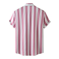 Ljetni trendi čišćenje Muška košulja Muška ljeta Nova labava tiska s kratkim rukavima Majica Cardigan Beach Majica Pink XXXL
