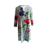 Oalirro ljetne haljine za žene božićni poklon žene modni casual cvjetni ispis labavo velike veličine