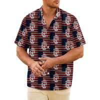 4. jula muška havajska majica USA Nacionalna zastava Košulja Grafička majica COLLAR CALLY DNEVNO DNEVNO DIZAJN PRINT Odjeća za odjeću Srednja odjeća pretjerano ljeto