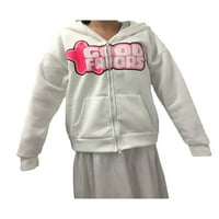 Y2K Zip up hoodie za žene predimenzionirane dukseve s tiskanim duksevima tinejdžeri djevojke vintage