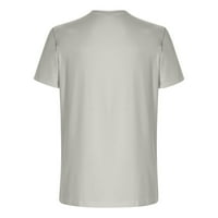 Odeerbi Muške grafičke majice Casual Fitness Sportska majica 3D Print okrugli vrat kratkih rukava siva