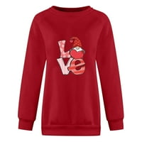 Prodaja Valentinene majice za žene Valentine Slatkog GNOM grafički vrhovi s dugim rukavima Majica okrugli
