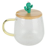 Staklena čaša, 400ml Cute High Borosilikat hlača staklene čaše sa kašikom od nehrđajućeg čelika