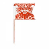 Crvena glava lica Peking Opera papir-rezač za zube za kapice za zastavu Označavanje za zabavu za zabavu