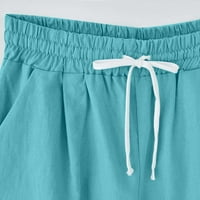 Tking Fashion ženske bermuda kratke hlače Ležerne prilike sa labavim solidnim elastičnim strukom džepova