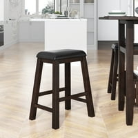 Tapacirane stolice za malena mjesta, po visini Visina Drvene kuhinjske stolice - smeđa fina + crni jastuk