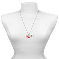 Delight nakit Silvertone ABC COCOUT SCLATE - Crvena srčana medicinska sestra jaka ogrlica Zoe