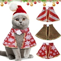 Sretan datum izlaza mačke božićne kostime, mali pas mačji kućni ljubimac Santa šešir sa cloak božićnim