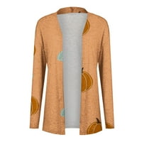 Holloyiver ženski ljetni džemper Modne žene Ispiši labav dugi rukav kardigan kaput bluza Cardigan džemperi
