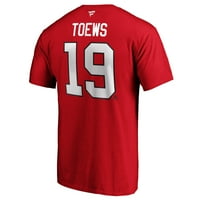 Muška fanatika brendirana Jonathan Toews Red Chicago Blackhawks Team Autentični hrmeni naziv i broj majica