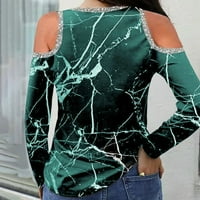 Ženska plus veličina Top ženska modna tiskana labava majica s dugim rukavima Bluza Okrugli vrat Ležerne