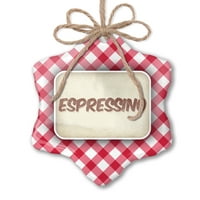 Božićni ukras espressino kafa, vintage stil crveni plaid neonblond