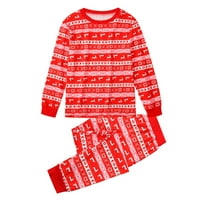 Božićne pidžame za porodicu, podudaranje porodičnih božićnih PJS setovi crvene elk tiskane gornje spavanje