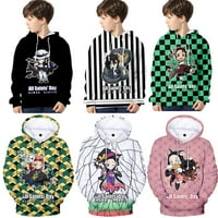 Demon Slayer Anime s kapuljačom s kapuljačom anime hoodie humor džemper japanski kawaii