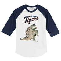 Mladića Tiny Turpap Bijela Navy Detroit Tigers Stega 3 Majica Raglan 4 rukava