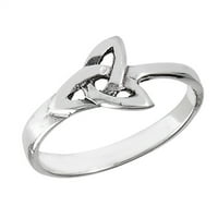 Celtic Triquetra Trinity Crnot prsten. Sterling Silver Band nakit ženski muški unise veličine 2.5