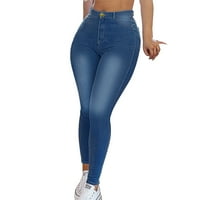 Dame Jeans Džepovi luk zatvarače Olovka ženska odjeća stilizirati slatka casual jednostavna traperica
