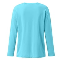 Lindreshi ženski vrhovi ženske košulje s dugim rukavima za spajanje pulover okrugle vrata T-majice