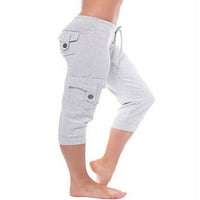 Cindysus Women Capri Yoga hlače Kapris hlače elastične strugove za praznične pantalone na dnu rastezanje