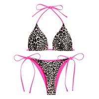 Odijelo za kupanje za žene Bikini zavoja Havajski leopard print Thong plaža plaža odjeća modna kontrola