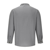 Muške pamučne majice vintage tanka posteljina majica u obliku dugih rukava majica casual čvrsti pulover