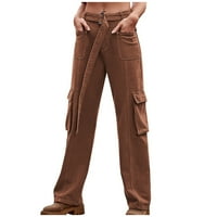 Teretne hlače Žene Ljetne kratke hlače za žene Ženski dizajn traper ravna rukav s džepovima Američki hip hop traper radne odjeće Hlače casual hlače za žene, kafe, s