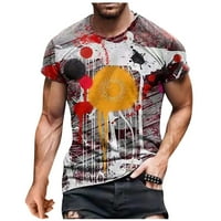 Muški 3D tisak Košulje kratkih rukava Trendy grafički tanak fit majica s kratkim rukavima Lagana rastezanja