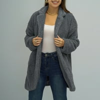 Ženska odjeća Žene prevelike casual rever fleece fuzzy sherpa jakna s džepovima gumb za zimsku kaput