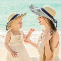 Ženske djevojke na otvorenom za sunčanje disketa široka kapa luk print sunhat slamke Hat Beach Hut bejzbol