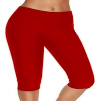 Kapeze žene joga hlače elastična struka dna visokog struka Atletska pantalona, ​​čvrsta boja Capris