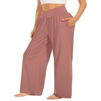 Peyakidsaa ženske povremene pantalone za noge Crossover High Squik Lounge Pajama hlače sa džepovima